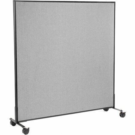 INTERION BY GLOBAL INDUSTRIAL Interion Mobile Office Partition Panel, 60-1/4inW x 63inH, Gray 694962MGY